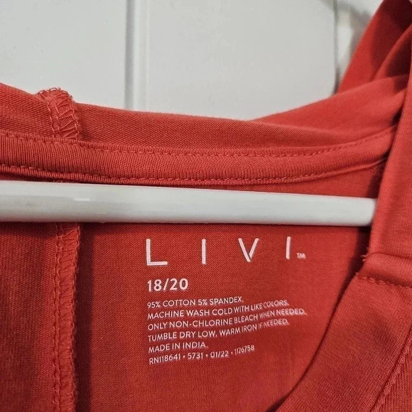 LIVI Active Athletic Hooded Dress/Cover up - Size 18/20 - Hibiscus (Orange) - Picture 6 of 6